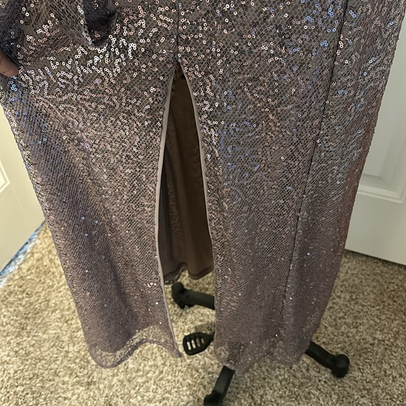 Lilac Metallic Halter Style Formal - Picture 3 of 11